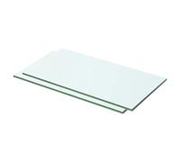 vidaXL 2x Panneaux d'Etagère Panneau de Rechange de Armoire Paroi à Lattes Salle d'Exposition Maison Magasin Durable Verre Transparent 50x20 cm