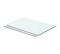 vidaXL 2X Panneaux d'Etagère Panneau de Rechange de Armoire Paroi à Lattes Salle d'Exposition Maison Magasin Durable Verre Transparent 50x30 cm