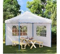 Tentwanden met raam PE wit 2 st 45113