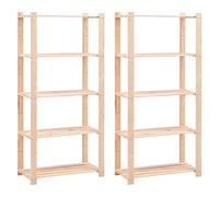Opbergrekken 5-laags 2 st 80x38x170 cm grenenhout 250 kg3051113