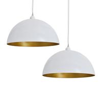 vidaXL 2x Plafonnier Hauteur Réglable Semi-sphérique Blanc Lampe Suspension