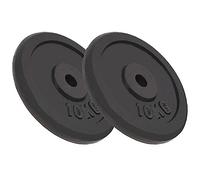 vidaXL 2X Plaques de Poids Disque de Poids d'Haltère Musculation Barre d'Haltères Barre de Curl Salle de Sport Gymnase Maison 2x10 kg Fonte
