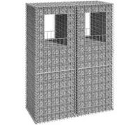 Poteaux à panier de gabion 2 pcs 50x50x140 cm Fer