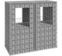 vidaXL 2x Poteaux à Panier de Gabion Poteaux à Jardinière de Gabion de Patio Jardin Terrasse Extérieur Projets de Jardinage 151269 Gris G