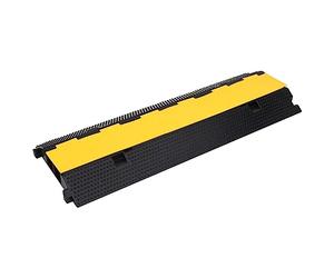 vidaXL 2X Rampes de Protection de Câble 2 Canaux Protecteurs de Fils Tuyaux Couvre-câbles de Sol Cache-câbles de Plancher 100 cm Caoutchouc