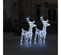 vidaXL Rennes de Noël 2 pcs 80 LED Blanc froid Acrylique