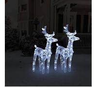 vidaXL 2x Rennes de Noël 80 LED Rennes Éclairés Décoration de Vacances Ornement de Noël Décoration de Fête Maison Intérieur 342679