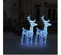 2x Rennes de Noël 80 LED Blanc Chaud Acrylique Décoration Ornement vidaXL