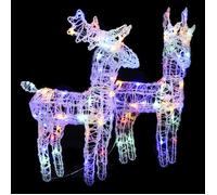 vidaXL 2x Rennes de Noël 80 LED Rennes Éclairés Décoration de Vacances Ornement de Noël Décoration de Fête Maison Intérieur 342681