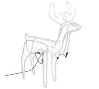 2x Rennes de Noël avec Têtes Mobiles Décoration de Noël Ornement de Vacances Décoration de Fête Ornement de Jardin Blanc Froid 76x42x87 cm