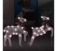 vidaXL Rennes de Noël 2 pcs Doré 40 LED