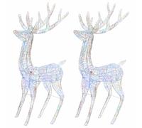 vidaXL Rennes de Noël XXL Acrylique 250 LED 2 pcs 180 cm Multicolore
