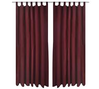vidaXL 2X Rideau à Passant Micro Satin Bordeaux 140x225 cm Fenêtre Maison