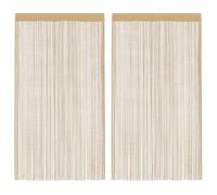 vidaXL 2X Rideau en Fils Séparateur de Pièce Rideau de Porte Rideau de Fenêtre Vitrine Salon Salle de Séjour Chambre Intérieur 100x250 cm Beige