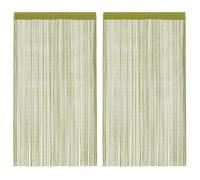 vidaXL 2X Rideau en Fils Séparateur de Pièce Rideau de Porte Rideau de Fenêtre Vitrine Salon Salle de Séjour Chambre Intérieur 140x250 cm Vert