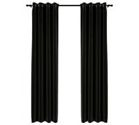 vidaXL Rideaux occultants aspect de lin Anthracite 140x245 cm 2 pièces