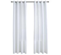 vidaXL Rideau occultant et anneaux en métal 2pcs Blanc cassé 140x175cm 134482