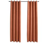 vidaXL 2X Rideaux Occultants avec Anneaux en Métal Occultant à Oeillet Chambre à Coucher Fenêtre Salon Bureau Maison Intérieur Rouille 140x245 cm