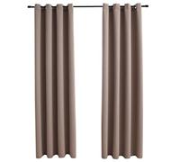 2x Rideaux Occultants avec Anneaux en Métal Taupe 140x225 cm Chambre vidaXL
