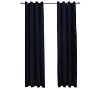 2x Rideaux Occultants avec Anneaux Velours Crème 140x225 cm Chambre vidaXL