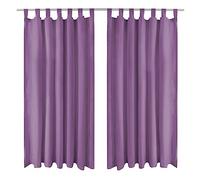 2x Rideau Passant Micro Satin Noir 140x245 cmFenêtre Chambre à Coucher vidaXL