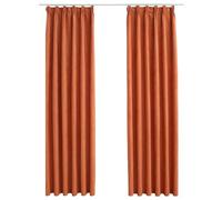 vidaXL 2X Rideaux Occultants avec Crochets Occultant à Oeillet Chambre à Coucher Fenêtre Salon Salle de Séjour Maison Intérieur Rouille 140x245 cm