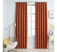 vidaXL Rideaux occultants avec crochets 2 pcs Rouille 140x225 cm Orange