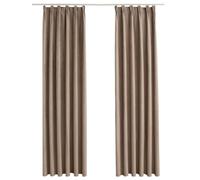 Vidaxl Rideaux Occultants Avec Crochets 2 Pcs Taupe 140x245 Cm
