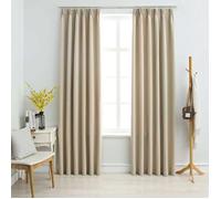 vidaXL 2x Rideaux Occultants avec Crochets Panneau à Oeillets Chambre à Coucher Fenêtre Salon Bureau Maison Intérieur Beige 134447