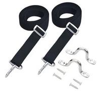 vidaXL 2x Sangles de Toit Bimini Sangles d'Arrimage Sangles de Canopée de Bateau Sangle de Remplacement Résistant Tissu et Acier Inoxydable Noir G