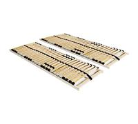 vidaXL 2X Sommiers à Lattes avec 28 Lattes 7 Zones 90x200cm Base de Lit Simple