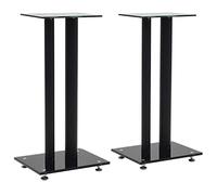 vidaXL 2X Support Haut-Parleur Verre Trempé Design 2 Colonnes Pieds Enceintes