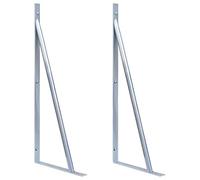 vidaXL 2X Supports pour Poteau de Clôture Accessoires de Clôture de Patio Pieds de Support de Clôture Jardin Extérieur Acier Galvanisé