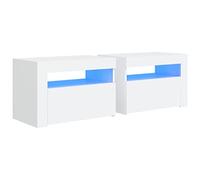 2x Tables de Chevet avec LED Chêne Sonoma 60x35x40 cm Tables de Nuit vidaXL