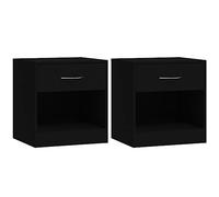 vidaXL 2X Tables de Chevet avec Tiroir Tables de Nuit Armoires de Chevet Armoires de Lit Meubles de Chambre à Coucher Intérieur Noir