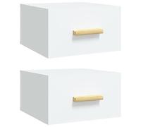Vidaxl Tables De Chevet Murales 2 Pcs Blanc 35x35x20 Cm Blanc