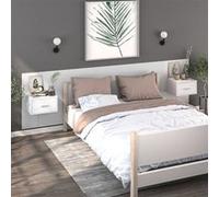 Vidaxl Tables De Chevet Murales 2 Pcs Blanc Bois D'ingénierie Blanc