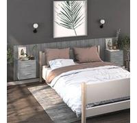 2x Tables de Chevet Murales Sonoma Gris Tables de Nuit Suspendues vidaXL