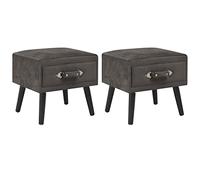 Vidaxl Tables De Chevet 2 Pcs Gris 40x35x40 Cm Velours Gris