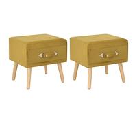 Tables De Chevet 2 Pcs Moutarde 40x35x40 Cm Velours Jaune