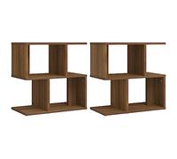 vidaXL 2X Tables de Chevet Tables de Nuit Armoires de Chevet Armoires de Lit avec Rangement Chambre Chêne Marron 50x30x51,5 cm Bois d'Ingénierie