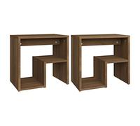 vidaXL 2X Tables de Chevet Tables de Nuit Armoires de Chevet Armoires de Lit avec Rangement Chambre Chêne Marron 40x30x40 cm Bois Ingénierie