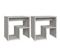 vidaXL 2X Tables de Chevet Tables de Nuit Armoires de Chevet Armoires de Lit avec Rangement Chambre Sonoma Gris 40x30x40 cm Bois Ingénierie