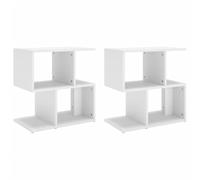 vidaXL 2X Tables de Chevet Tables de Nuit Armoires de Chevet Armoires de Rangement Chambre Maison Intérieur Blanc 50x30x51,5 cm Aggloméré