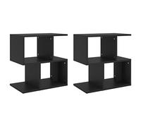 vidaXL 2X Tables de Chevet Tables de Nuit Armoires de Chevet Armoires de Rangement Chambre Maison Intérieur Noir 50x30x51,5 cm Aggloméré