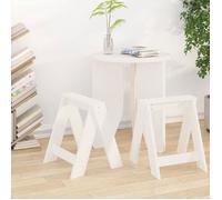 vidaXL Tabourets de bar Lot de 2 Bois massif de pin Blanc 40x40x45 cm 823660