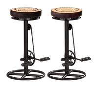 vidaXL 2x Tabourets de Bar avec Motif Tabourets de Pub Sièges de Comptoir Chaises de Bistro Chaises de Comptoir Noir et 286969