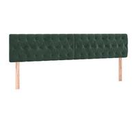 vidaXL 2X Têtes de Lit Meubles de Chambre à Coucher Accessoires de Lit Simple Têtes de Cadre de Lit Intérieur Vert Foncé 100x7x78/88 cm Velours