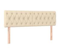 vidaXL 2X Têtes de Lit Meubles de Chambre à Coucher Accessoires de Lit Simple Têtes de Cadre de Lit Intérieur Crème 80x7x78/88 cm Tissu