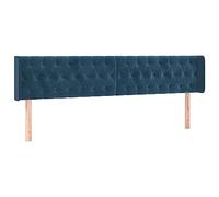 vidaXL 2X Têtes de Lit Meubles de Chambre à Coucher Accessoires de Lit Simple Têtes de Cadre de Lit Intérieur Bleu Foncé 90x7x78/88 cm Velours